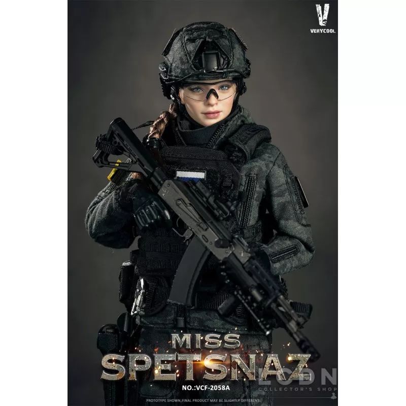 Miss Spetsnaz MCB Camouflage Russian Special Combat Women Soldier Collectible Action Figure 1/6 Black Vest Version VCF-2058A