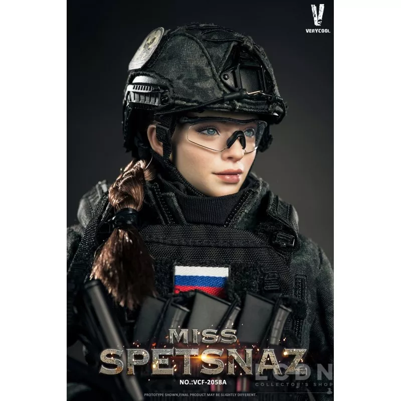 Miss Spetsnaz MCB Camouflage Russian Special Combat Women Soldier Collectible Action Figure 1/6 Black Vest Version VCF-2058A