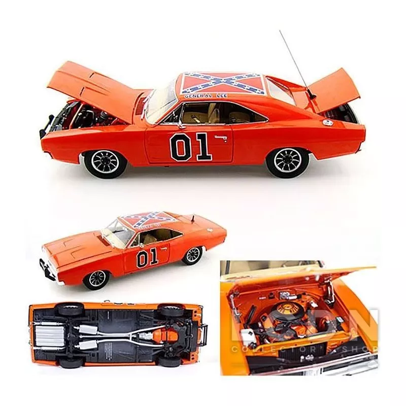 The Dukes of Hazzard 1969 Dodge Charger General Lee 1 18 Scale Diecast Silver Screen Machines