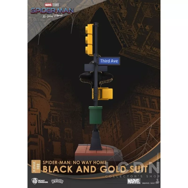 Spider-Man: No Way Home Diorama D-Stage Spider-Man Black and Gold Suit 25cm