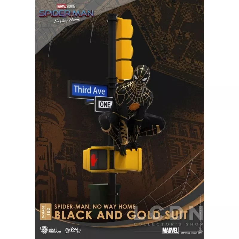 Spider-Man: No Way Home Diorama D-Stage Spider-Man Black and Gold Suit 25cm