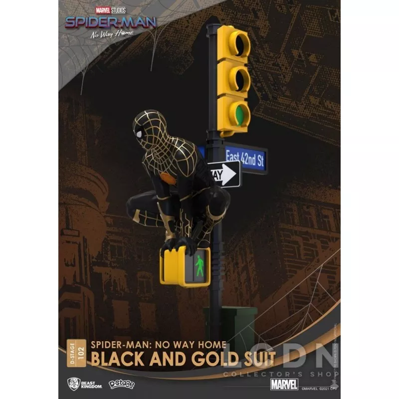 Spider-Man: No Way Home Diorama D-Stage Spider-Man Black and Gold Suit 25cm