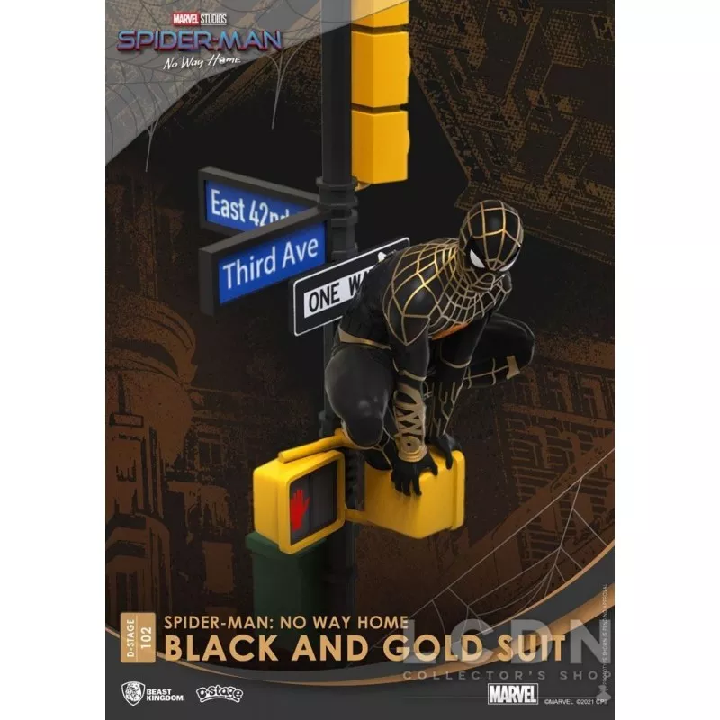 Spider-Man: No Way Home Diorama D-Stage Spider-Man Black and Gold Suit 25cm