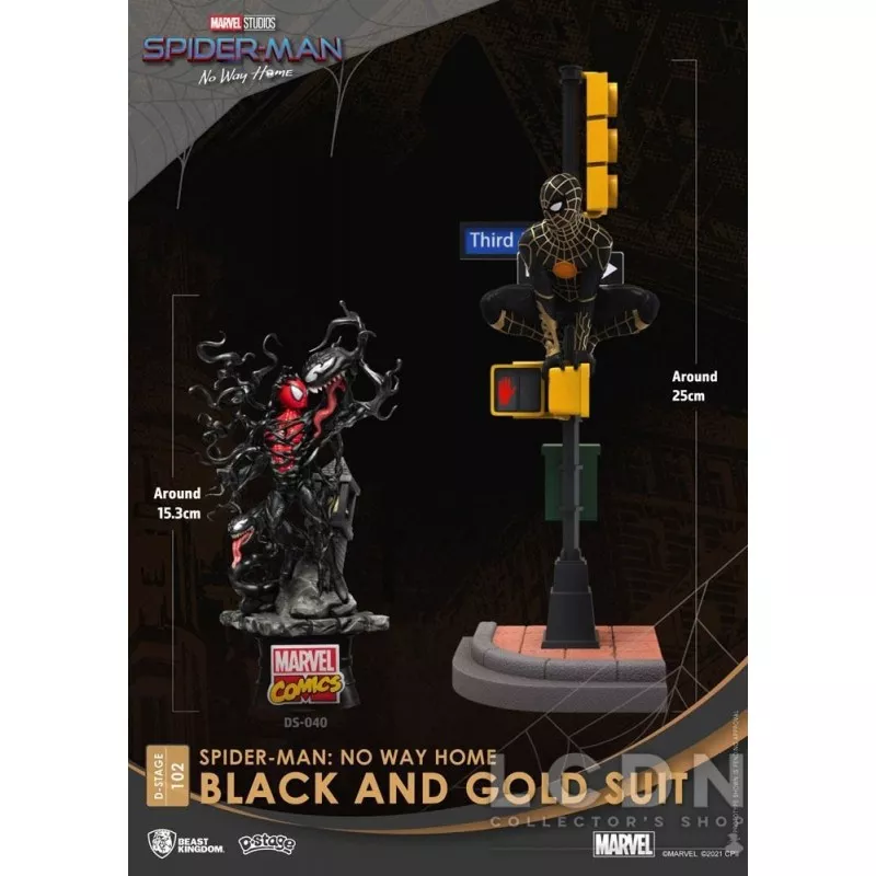 Spider-Man: No Way Home Diorama D-Stage Spider-Man Black and Gold Suit 25cm
