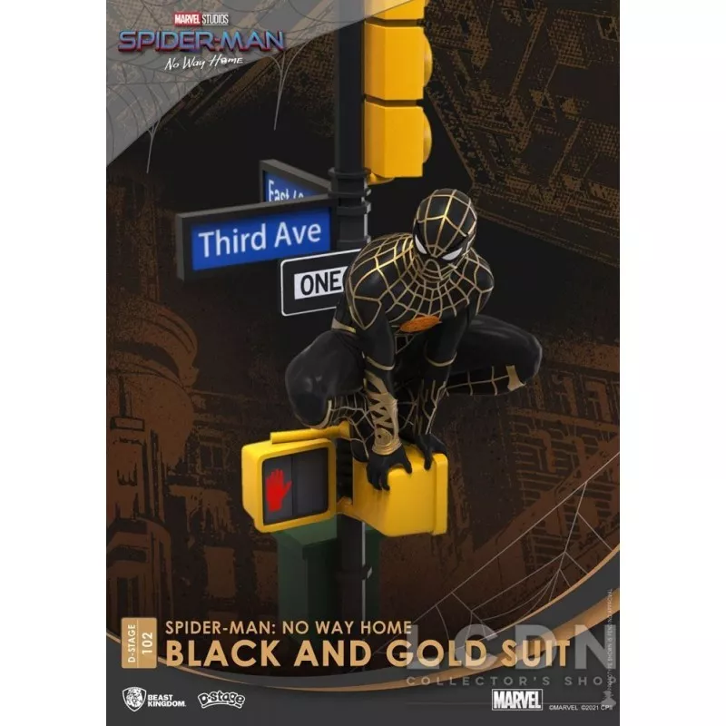 Spider-Man: No Way Home Diorama D-Stage Spider-Man Black and Gold Suit 25cm