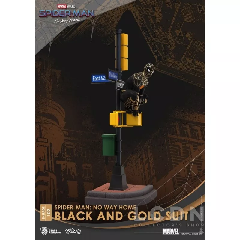 Spider-Man: No Way Home Diorama D-Stage Spider-Man Black and Gold Suit 25cm