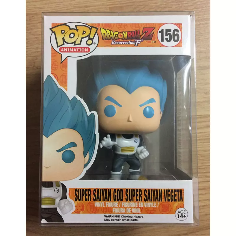 Dragon Ball Z Resurrection of F Pop! Animation SSGSS Vegeta Vynil Figure 10cm n°156 with Protective Case