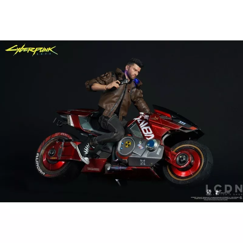 Cyberpunk 2077 Ultimate Bundle V Femme &amp; Masculine 1/6 Pack de 2 Collectible Action Figurines avec Moto Sportive Yaiba Kusanagi