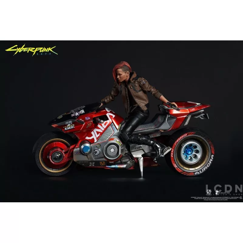 Cyberpunk 2077 Ultimate Bundle V Femme &amp; Masculine 1/6 Pack de 2 Collectible Action Figurines avec Moto Sportive Yaiba Kusanagi