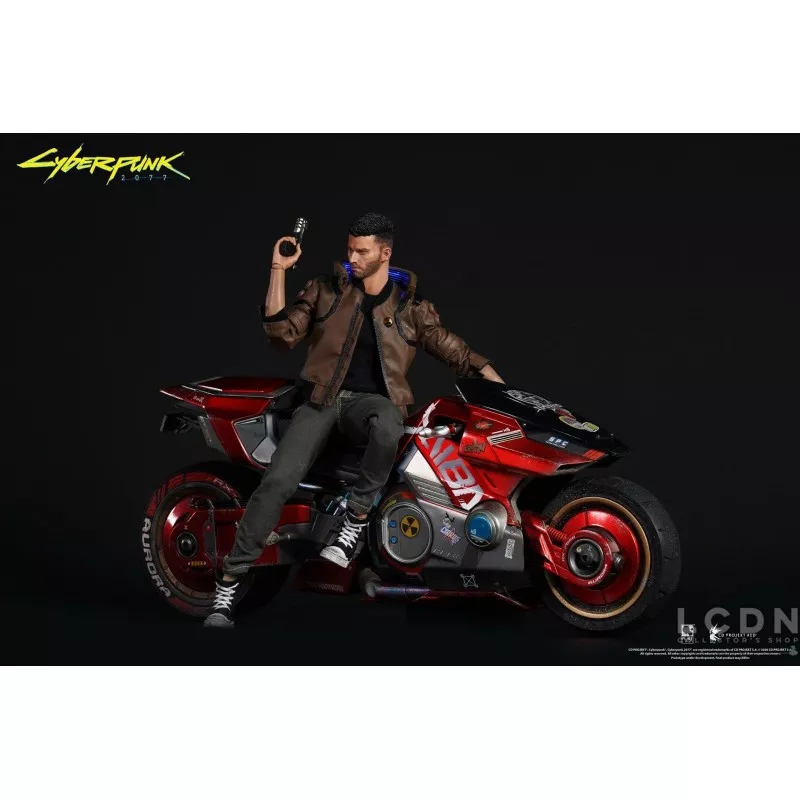 Cyberpunk 2077 Ultimate Bundle V Femme &amp; Masculine 1/6 Pack de 2 Collectible Action Figurines avec Moto Sportive Yaiba Kusanagi
