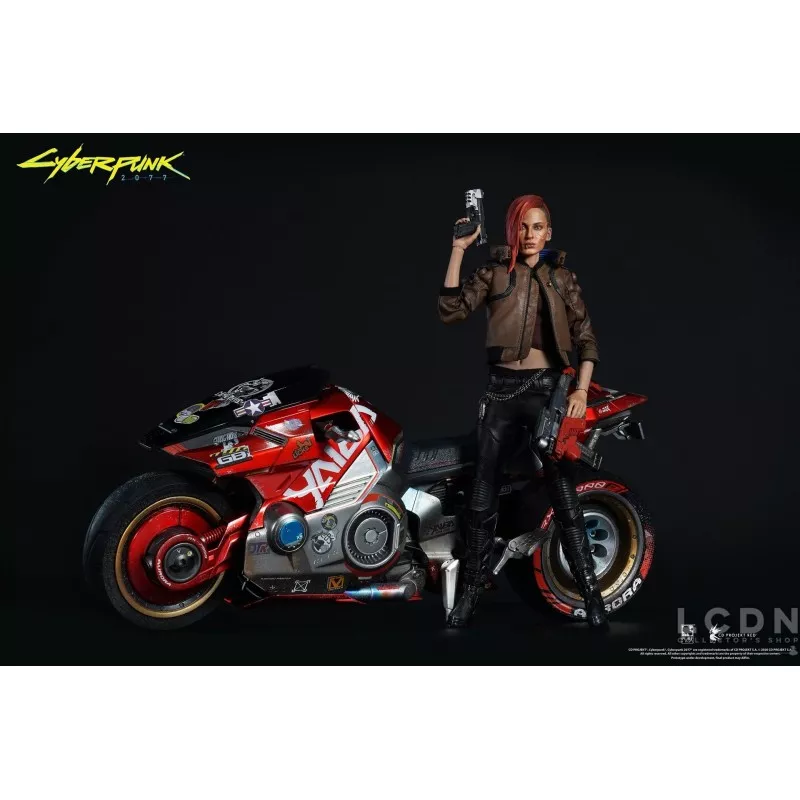 Cyberpunk 2077 Ultimate Bundle V Femme &amp; Masculine 1/6 Pack de 2 Collectible Action Figurines avec Moto Sportive Yaiba Kusanagi