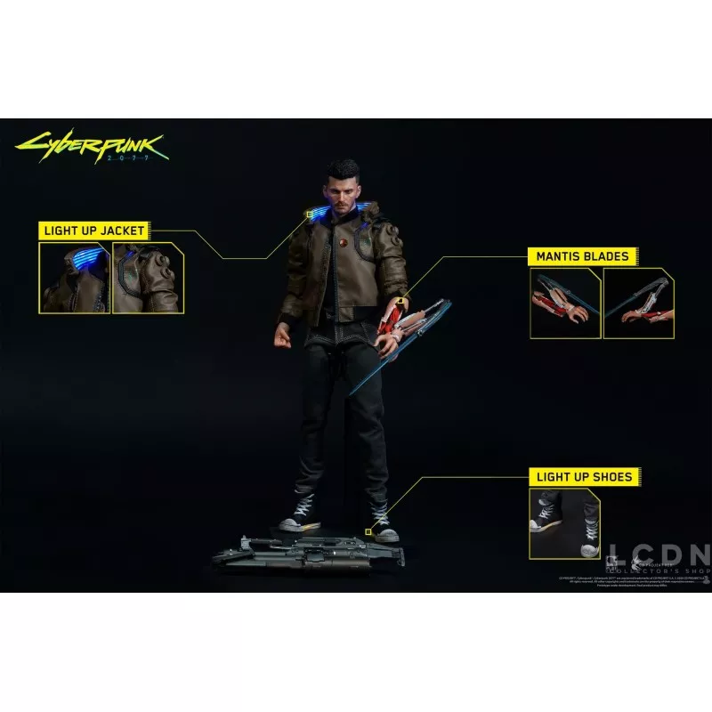 Cyberpunk 2077 Ultimate Bundle V Femme &amp; Masculine 1/6 Pack de 2 Collectible Action Figurines avec Moto Sportive Yaiba Kusanagi