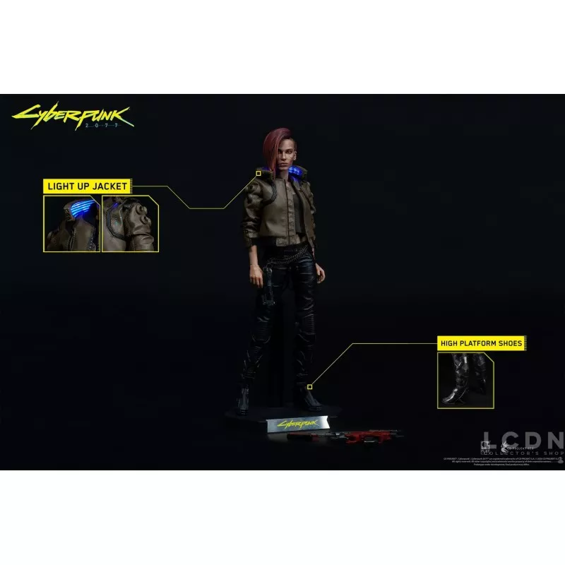 Cyberpunk 2077 Ultimate Bundle V Femme &amp; Masculine 1/6 Pack de 2 Collectible Action Figurines avec Moto Sportive Yaiba Kusanagi
