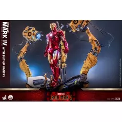 Hot Toys QS021 Iron Man 2 Collectible Action Figurine 1/4 Iron Man Mark IV with Suit-Up Gantry 48-63cm