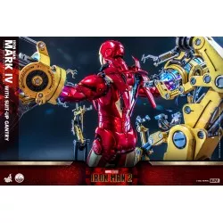 Hot Toys QS021 Iron Man 2 Collectible Action Figurine 1/4 Iron Man Mark IV with Suit-Up Gantry 48-63cm