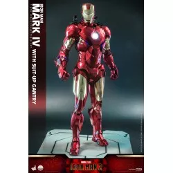 Hot Toys QS021 Iron Man 2 Collectible Action Figurine 1/4 Iron Man Mark IV with Suit-Up Gantry 48-63cm