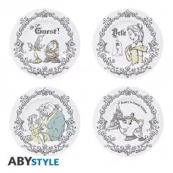 Disney Set of 4 Plates Beauty The Beast 21cm