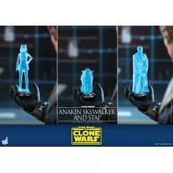Hot Toys TMS020B Star Wars: The Clone Wars Anakin Skywalker and STAP 1/6 Collectible Figurine Set with Bonus 31cm