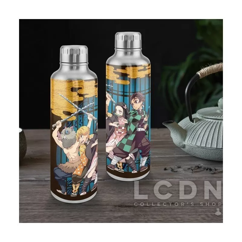 Demon Slayer Kimetsu no Yaiba Gourde en métal Tanjiro, Nezuko, Inosuke &  Zenitsu 450ml