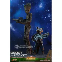 Hot Toys MMS476 Avengers Infinity War Groot & Rocket 1/6 Collectible Pack de 2 Figurines (Neuf)