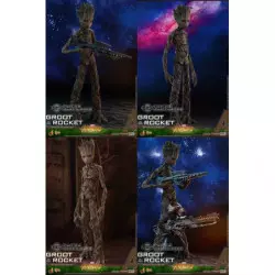 Hot Toys MMS476 Avengers Infinity War Groot & Rocket 1/6 Collectible Pack de 2 Figurines (Neuf)