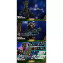 Hot Toys MMS476 Avengers Infinity War Groot & Rocket 1/6 Collectible Pack de 2 Figurines (Neuf)