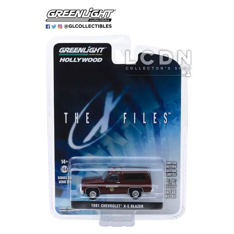 Greenlight Hollywood Series 25 X-files 1981 Chevrolet K-5 Blazer Sheriff car 44850 1/64