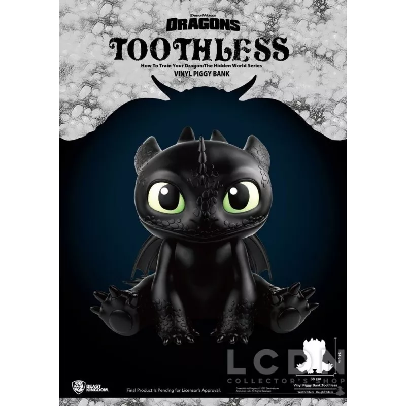 Dragons Tirelire Vinyle Krokmou (Toothless) 34cm