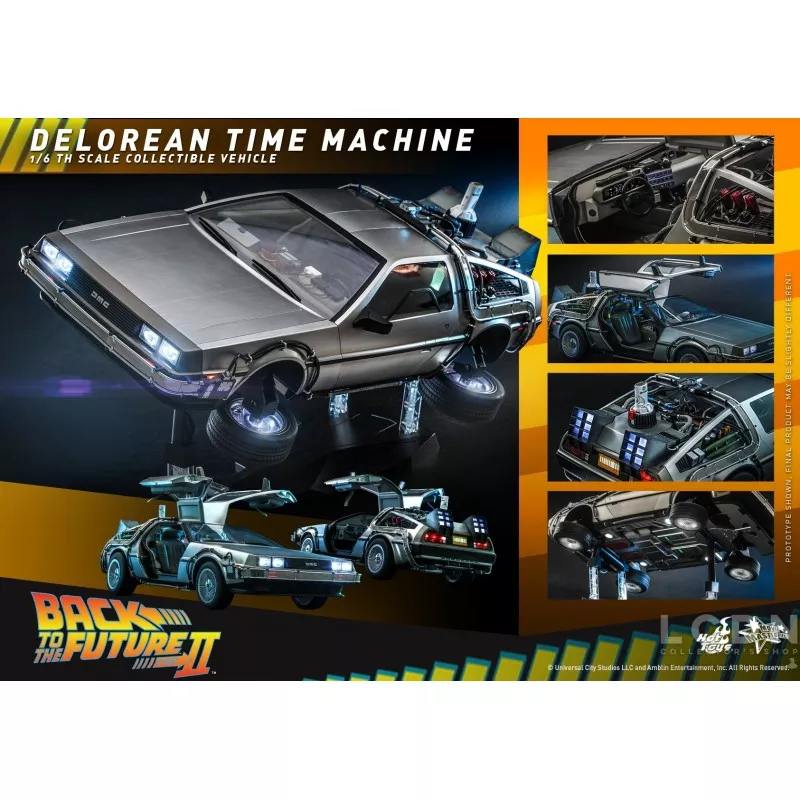 Hot Toys MMS636 Retour vers le Futur 2 II DeLorean Time Machine 1/6 Collectible Véhicule 72cm