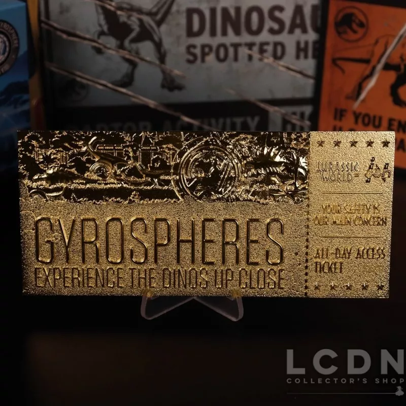 Jurassic World Replica Ticket Gyrosphere (Gold Plated) 16cm