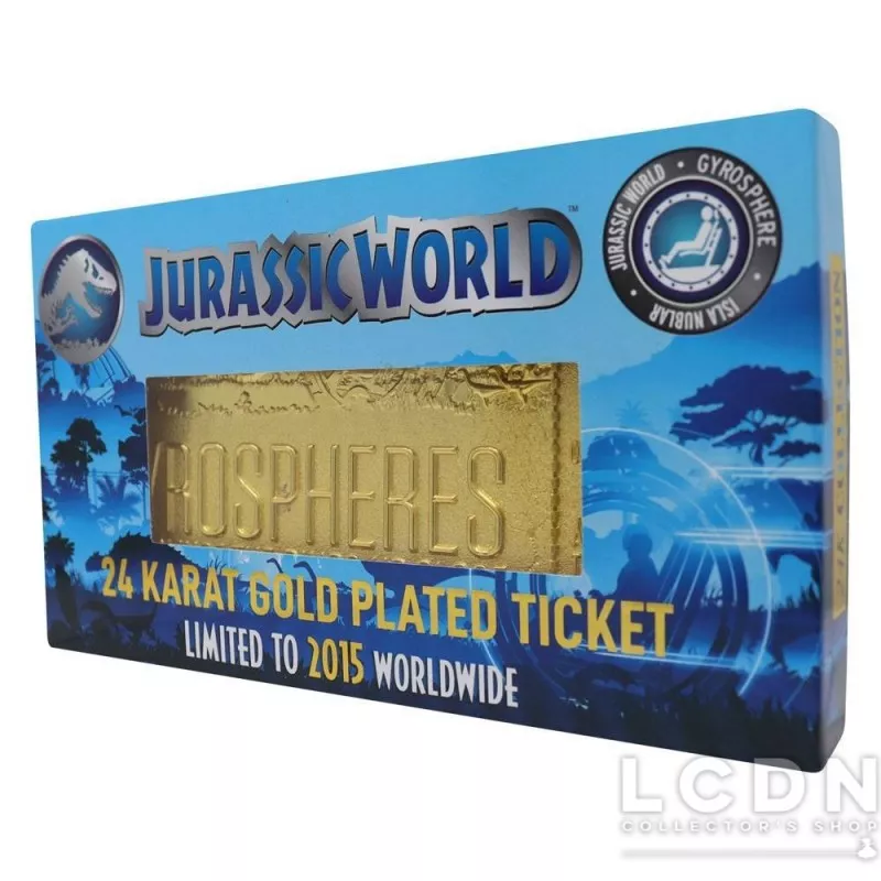 Jurassic World Replica Ticket Gyrosphere (Gold Plated) 16cm