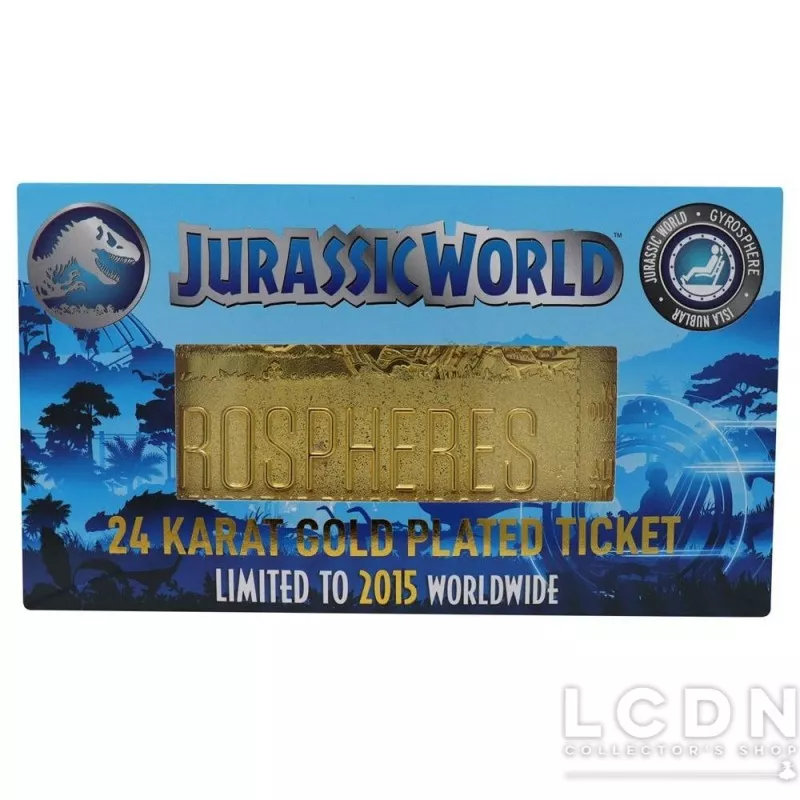 Jurassic World Replica Ticket Gyrosphere (Gold Plated) 16cm
