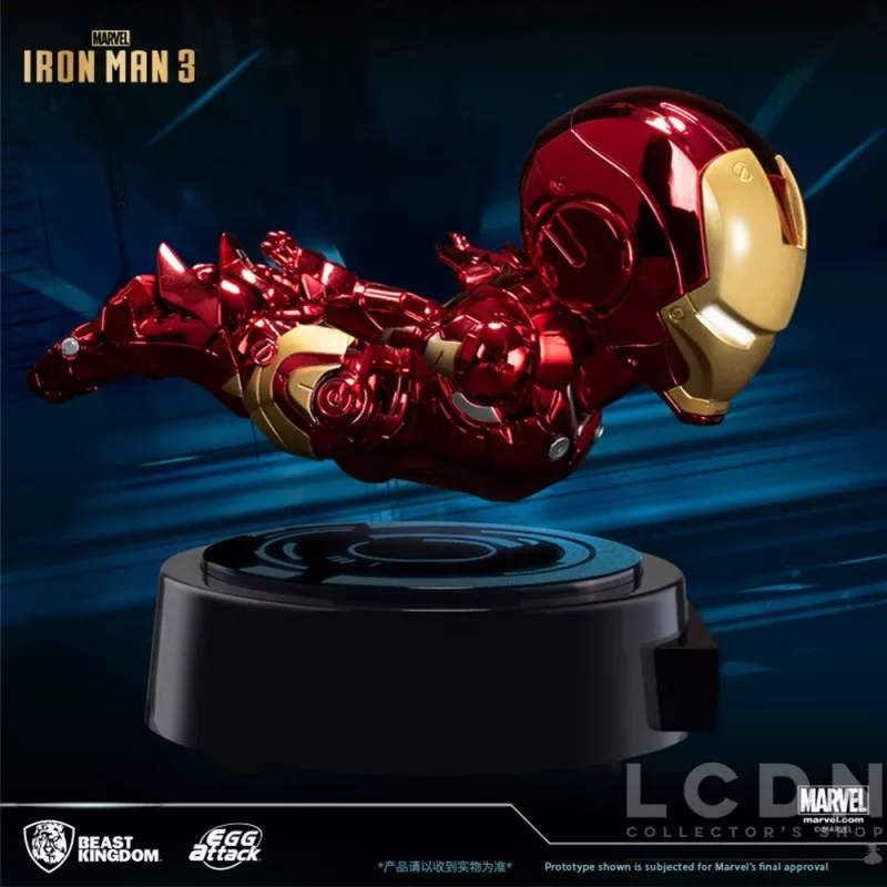 Marvel Iron Man Floating Figure Egg Attack Iron Man Mark 3 Chrome Version 16cm