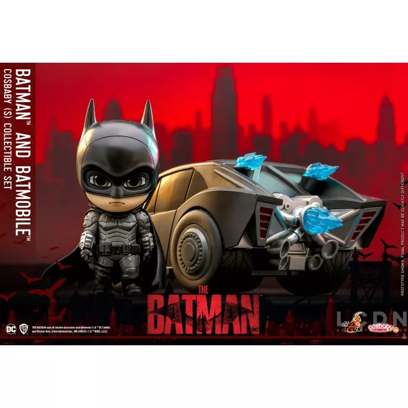 Hot Toys The Batman Figure &amp; Vehicle Cosbaby (S) Batman &amp; Batmobile 12cm
