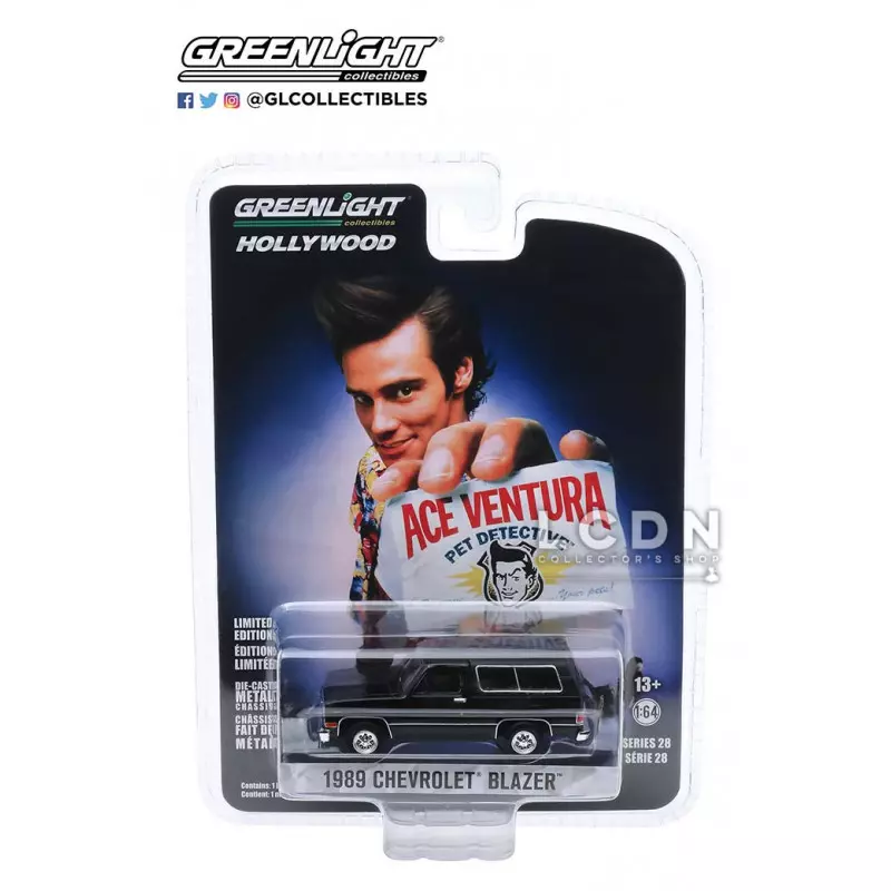 Greenlight Hollywood Ace Ventura, détective chiens et chats (Ace Ventura: Pet Detective) 1989 Chevrolet Blazer 44880 1/64