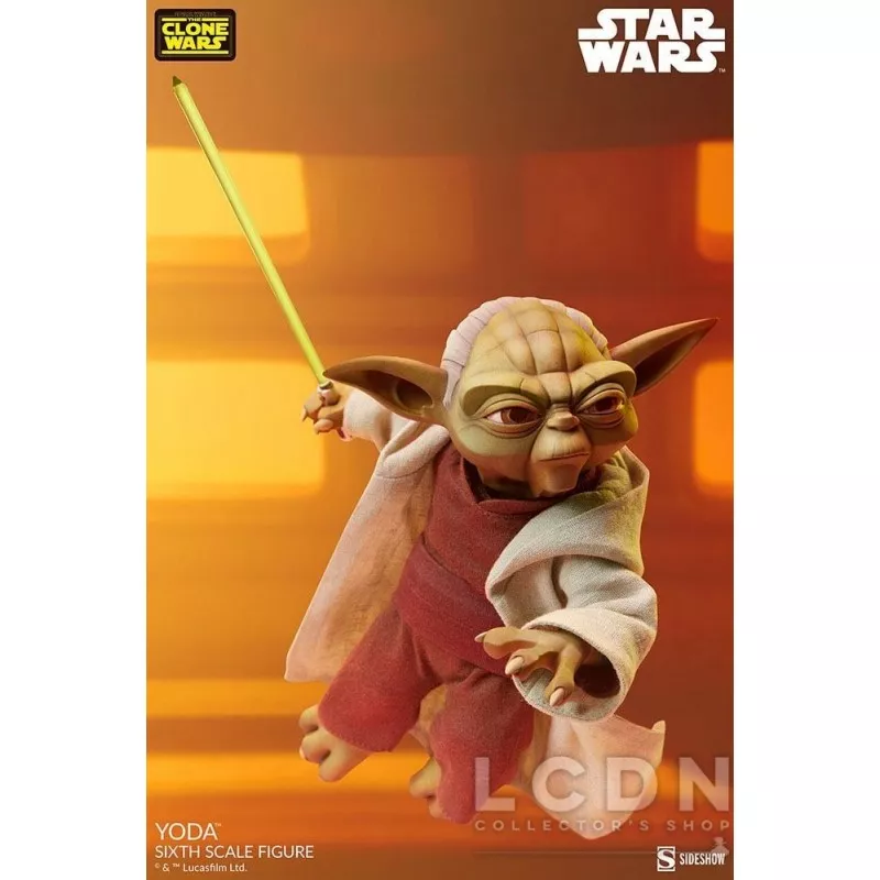 Star Wars The Clone Wars Collectible Action Figurine 1/6 Yoda 14cm
