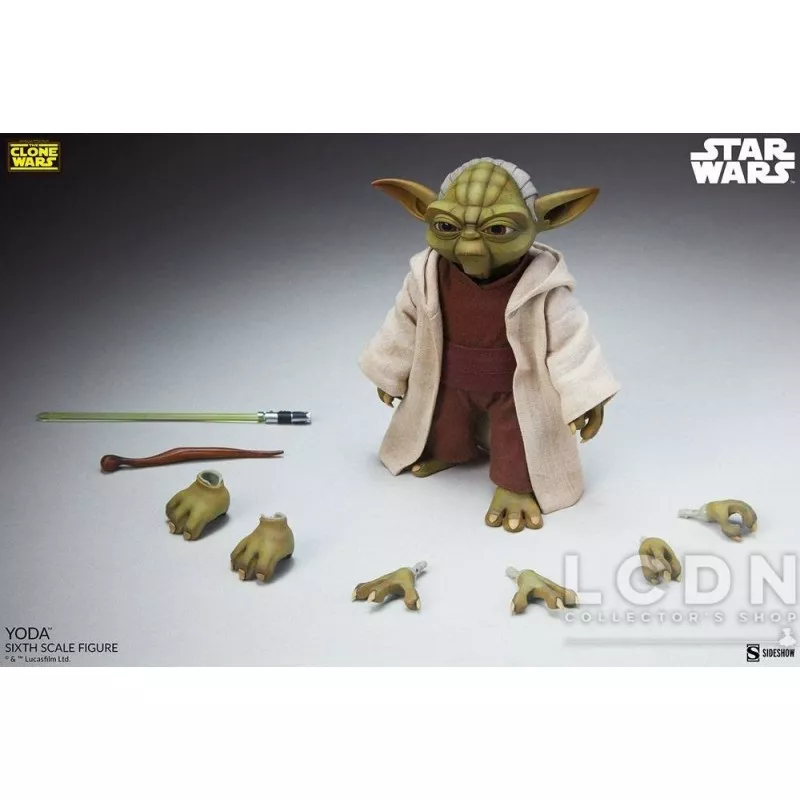 Star Wars The Clone Wars Collectible Action Figurine 1/6 Yoda 14cm
