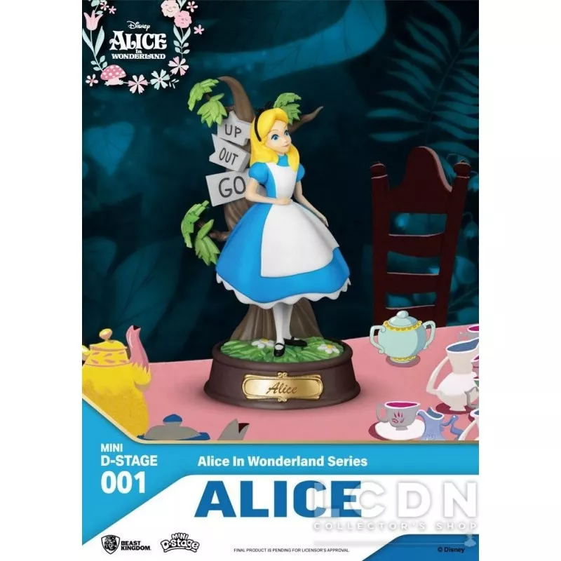 Alice au pays des merveilles statuette PVC Mini Diorama Stage Alice 10 cm