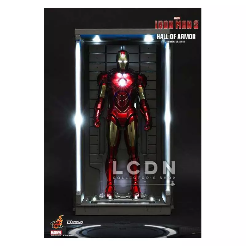 Hot Toys DS001A Iron Man 3 Hall of Armor display with LED for