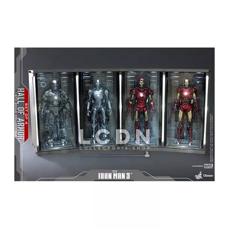 Hot Toys DS001B Iron Man 3 Hall of Armor set of 4 displays with