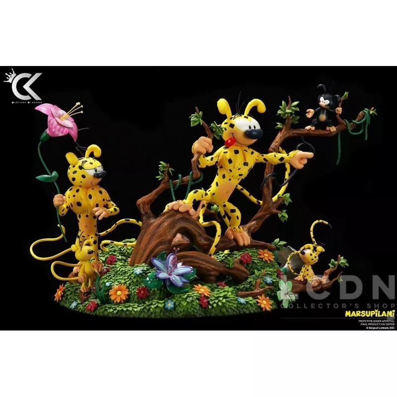 Marsupilami Statue 1/6 Famille Marsupilami (Bibi, Bibu, Bobo) 28cm (Modèle d&#039;exposition)