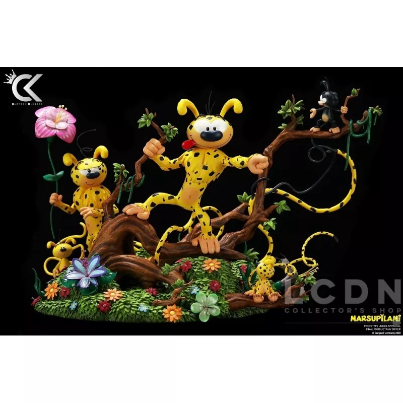 Marsupilami Statue 1/6 Famille Marsupilami (Bibi, Bibu, Bobo) 28cm (Modèle d&#039;exposition)