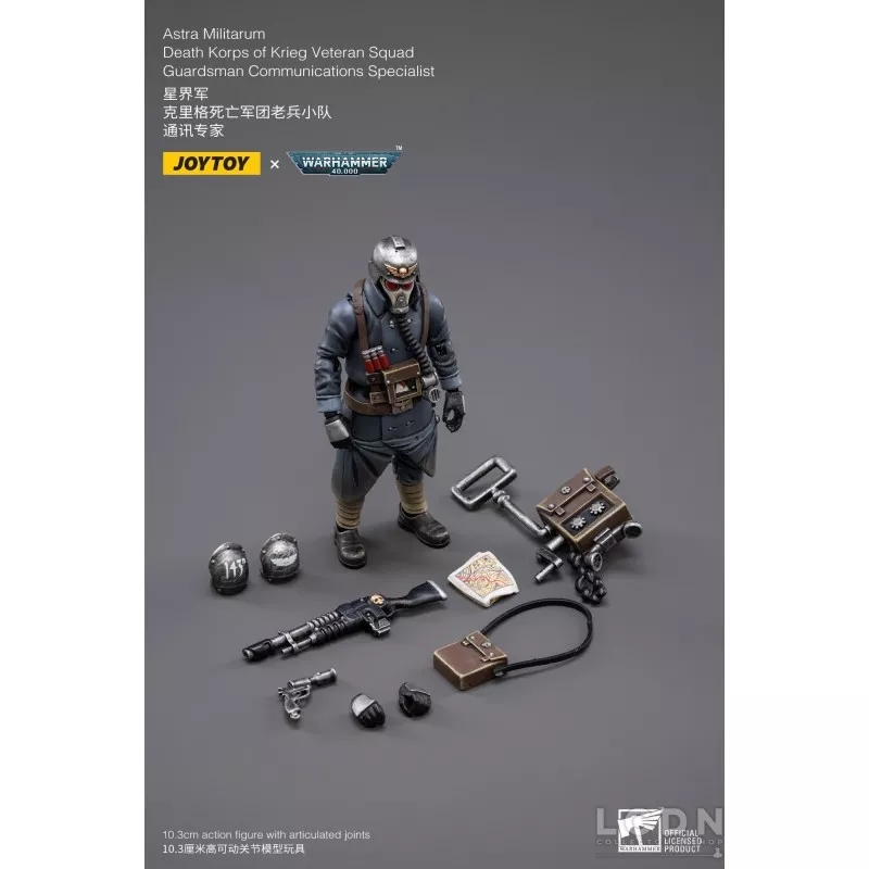 Warhammer 40k Action Figurine 1/18 Death Korps of Krieg Veteran Squad Guardsman Communications Specialist Joytoy 10cm