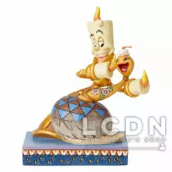 Disney Traditions Jim Shore La Belle et La Bête Romance by Candlelight Lumière & Plumette Statue résine 15cm