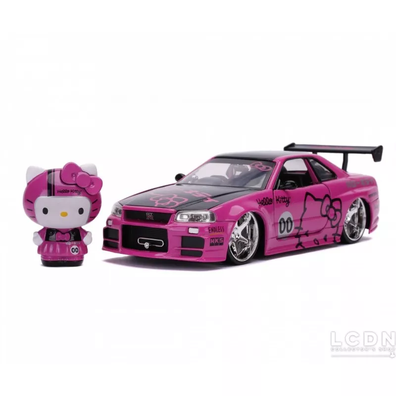 Hello Kitty Nissan Skyline 2002 GT-R (BNR34) with Figure 1/24