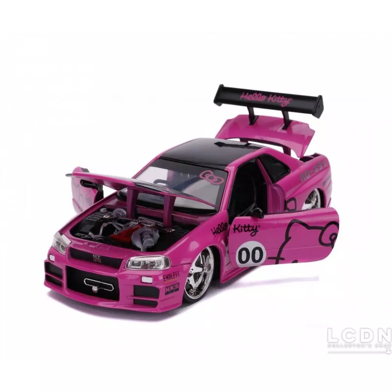 Hello Kitty Nissan Skyline 2002 GT-R (BNR34) with Figure 1/24