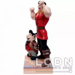 Disney Traditions Jim Shore La Belle et la Bête ( Beauty and the Beast ) Muscle-Bound Menace Gaston et Lefou Statue résine 22cm