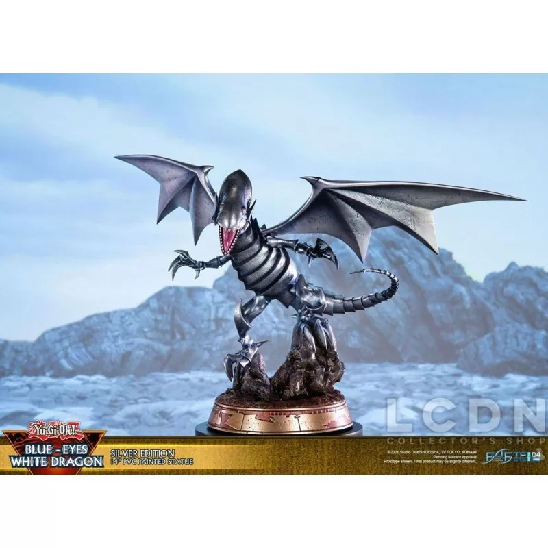 Yu-Gi-Oh! PVC Statue Blue-Eyes White Dragon Silver Edition 35 cm