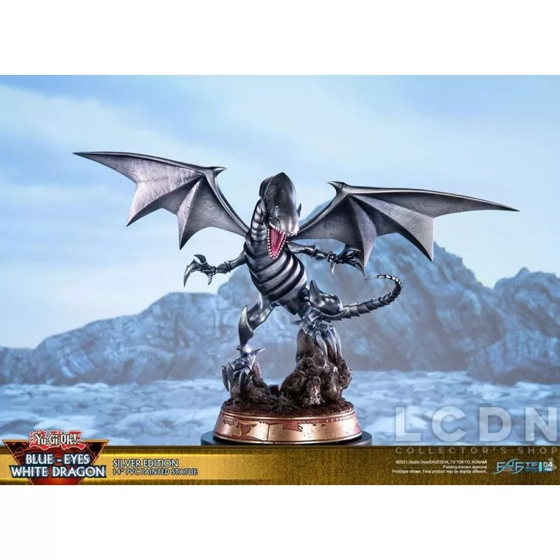 Yu-Gi-Oh! PVC Statue Blue-Eyes White Dragon Silver Edition 35 cm