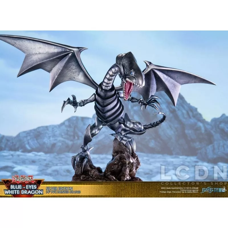 Yu-Gi-Oh! PVC Statue Blue-Eyes White Dragon Silver Edition 35 cm